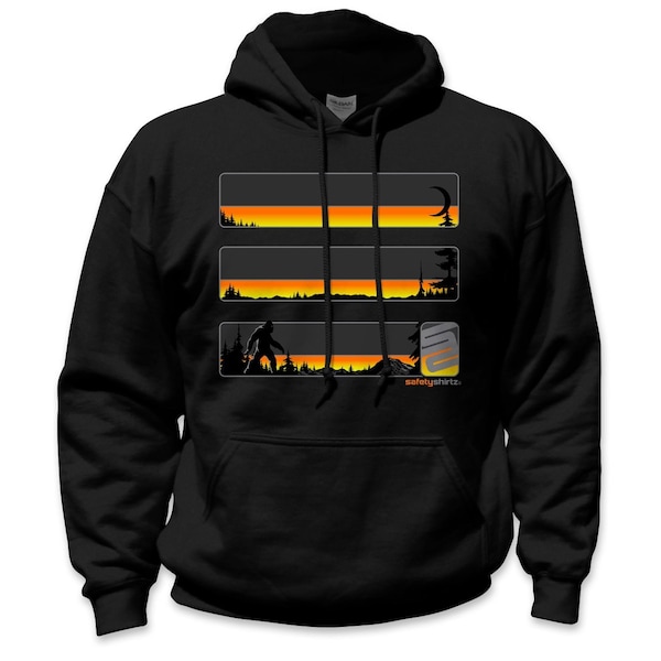 Stealth Sasquatch Reflective High Visibility Hoodie, Black, 2XL